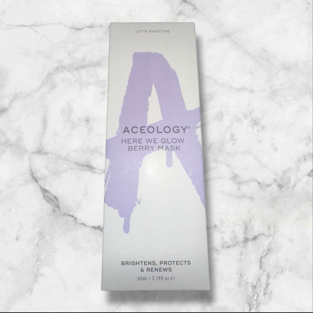 NIB Aceology HERE WE GLOW BERRY MASK $69 Retail Full Size!